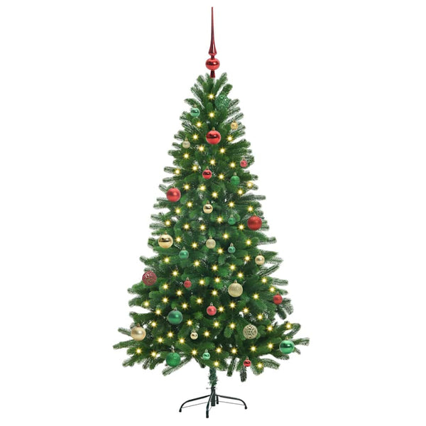 Joulukuusi 150 LED-valoilla jalustalla Vihreä 150 cm PE