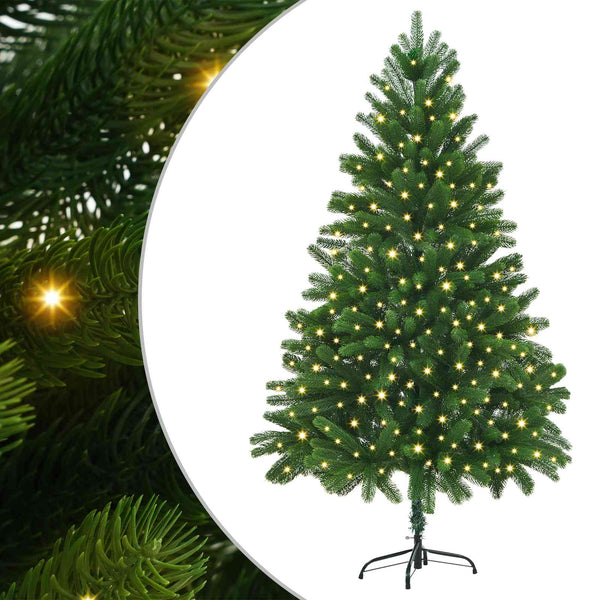 Joulukuusi 300 LED-valoilla jalustalla Vihreä 180 cm PE