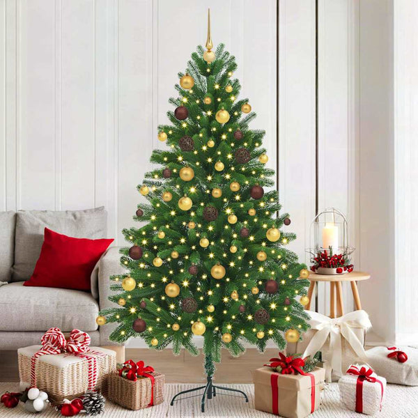 Joulukuusi 300 LED-valoilla jalustalla Vihreä 180 cm PE