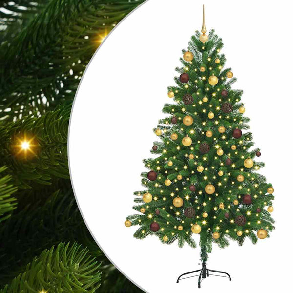 Joulukuusi 300 LED-valoilla jalustalla Vihreä 180 cm PE