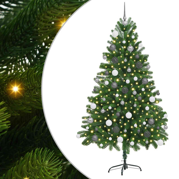 Joulukuusi 300 LED-valoilla jalustalla Vihreä 180 cm PE
