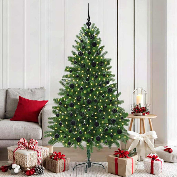 Joulukuusi 300 LED-valoilla jalustalla Vihreä 180 cm PE