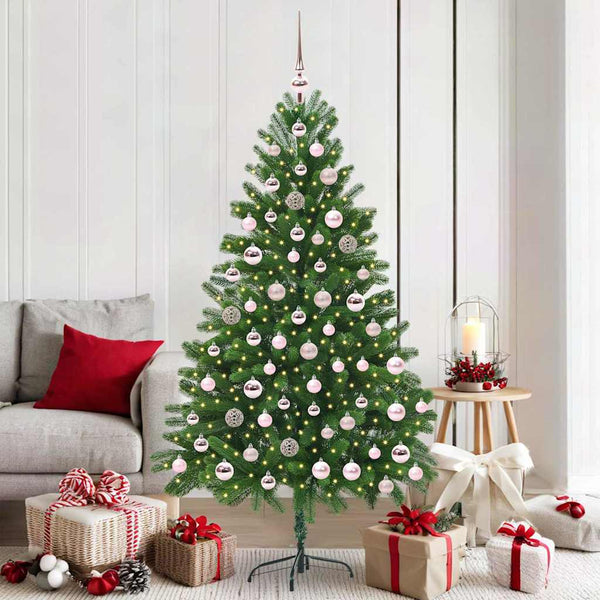 Joulukuusi 300 LED-valoilla jalustalla Vihreä 180 cm PE