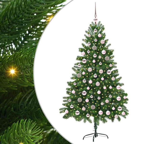 Joulukuusi 300 LED-valoilla jalustalla Vihreä 180 cm PE