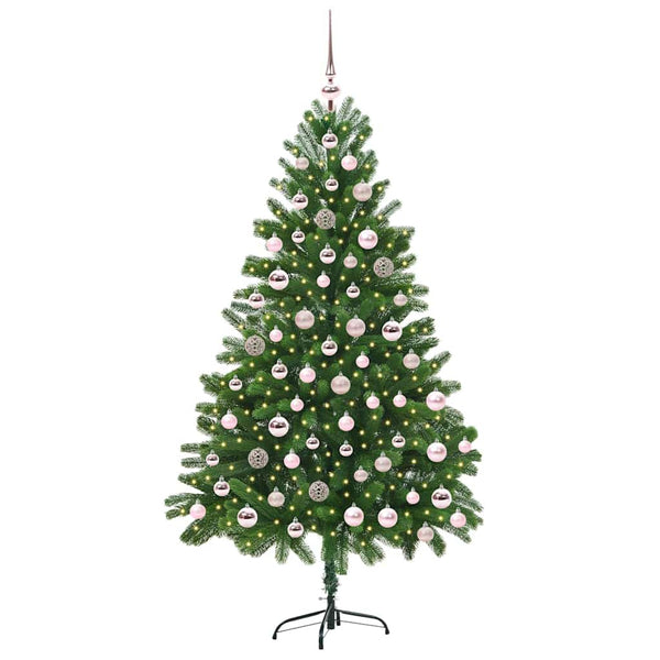Joulukuusi 300 LED-valoilla jalustalla Vihreä 180 cm PE