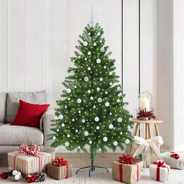 Joulukuusi 300 LED-valoilla jalustalla Vihreä 180 cm PE