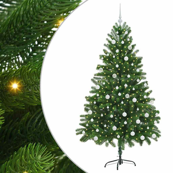 Joulukuusi 300 LED-valoilla jalustalla Vihreä 180 cm PE