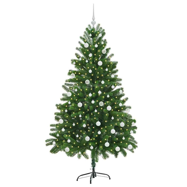 Joulukuusi 300 LED-valoilla jalustalla Vihreä 180 cm PE