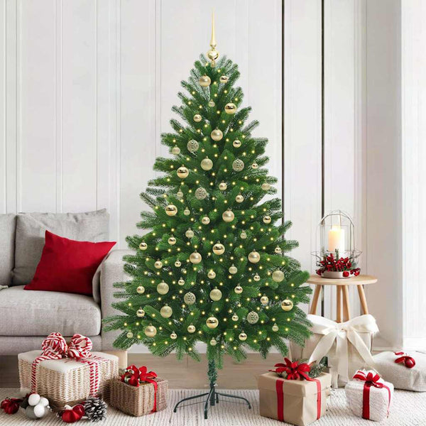 Joulukuusi 300 LED-valoilla jalustalla Vihreä 180 cm PE