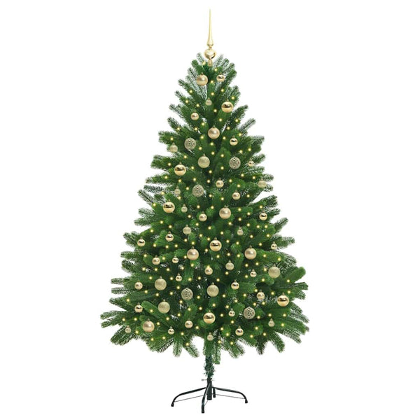 Joulukuusi 300 LED-valoilla jalustalla Vihreä 180 cm PE