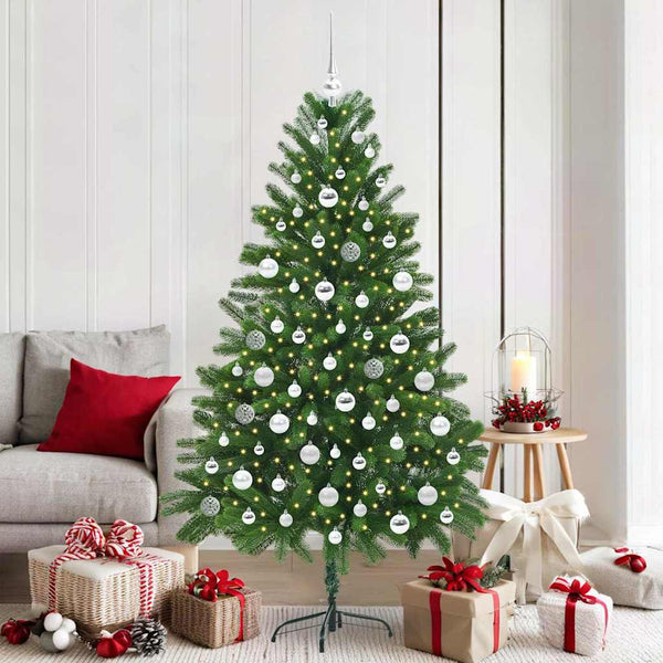Joulukuusi 300 LED-valoilla jalustalla Vihreä 180 cm PE