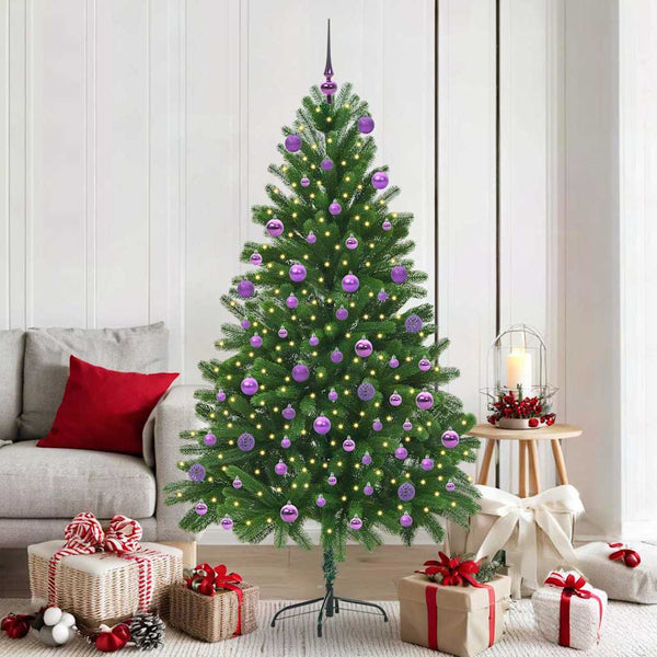 Joulukuusi 300 LED-valoilla jalustalla Vihreä 180 cm PE