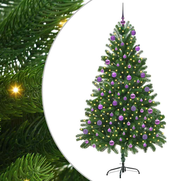 Joulukuusi 300 LED-valoilla jalustalla Vihreä 180 cm PE