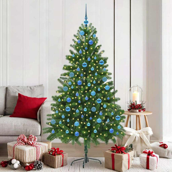 Joulukuusi 300 LED-valoilla jalustalla Vihreä 180 cm PE