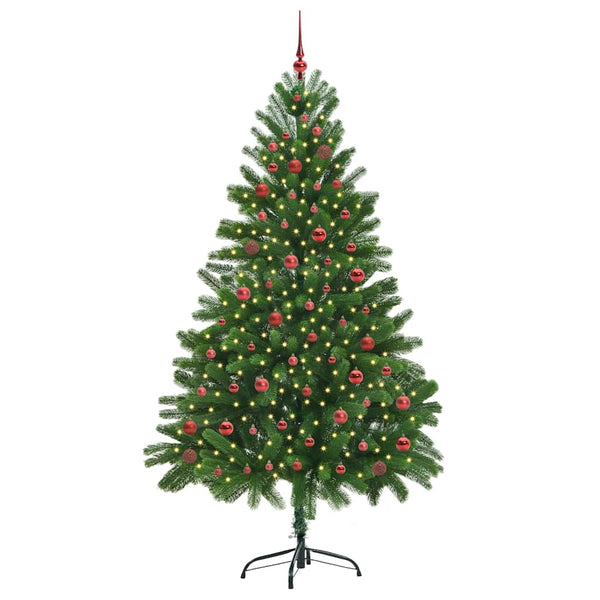 Joulukuusi 300 LED-valoilla jalustalla Vihreä 210 cm PE