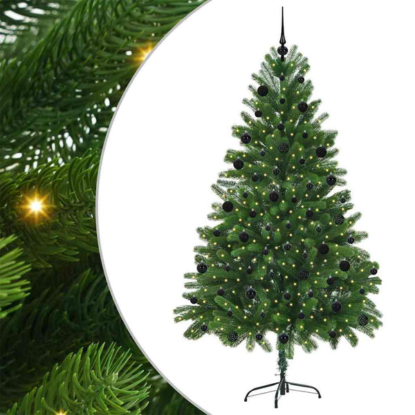 Joulukuusi 300 LED-valoilla jalustalla Vihreä 210 cm PE