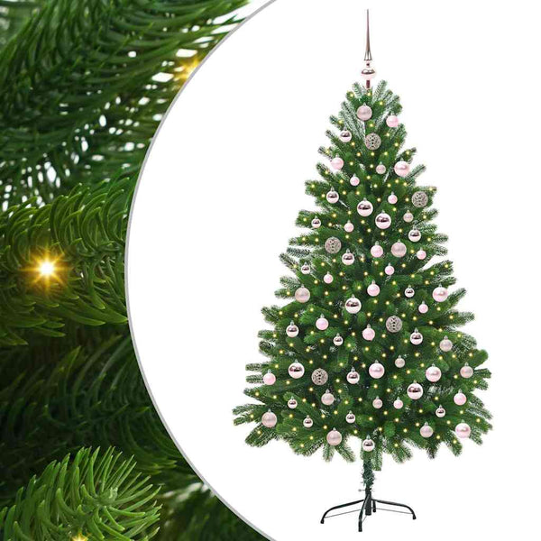 Joulukuusi 300 LED-valoilla jalustalla Vihreä 210 cm PE