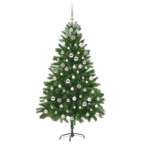 Joulukuusi 300 LED-valoilla jalustalla Vihreä 210 cm PE