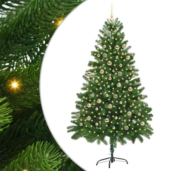 Joulukuusi 300 LED-valoilla jalustalla Vihreä 210 cm PE