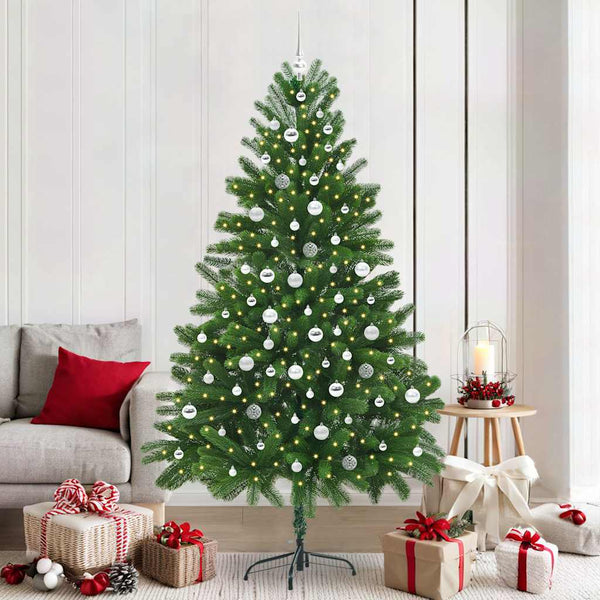 Joulukuusi 300 LED-valoilla jalustalla Vihreä 210 cm PE