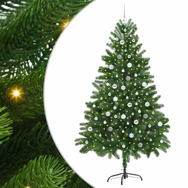 Joulukuusi 300 LED-valoilla jalustalla Vihreä 210 cm PE