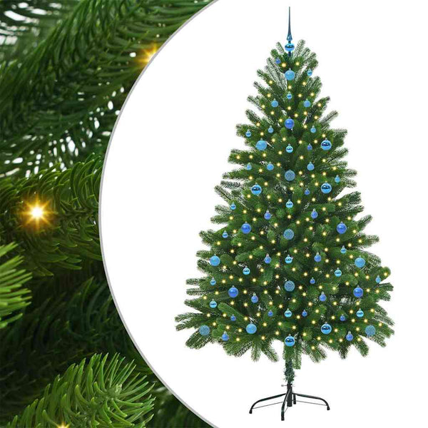 Joulukuusi 300 LED-valoilla jalustalla Vihreä 210 cm PE