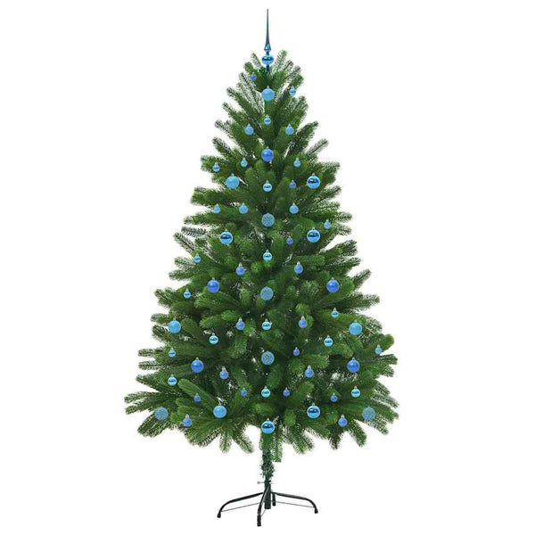 Joulukuusi 300 LED-valoilla jalustalla Vihreä 210 cm PE