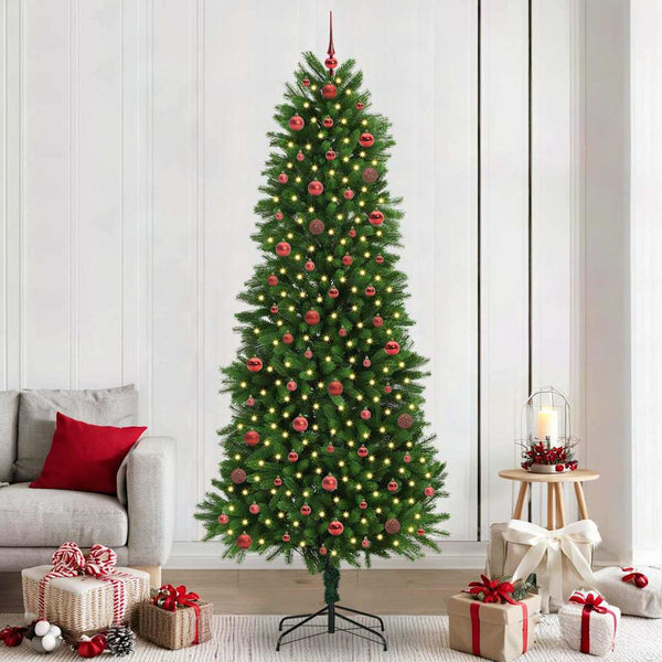 Joulukuusi 300 LED-valoilla jalustalla Vihreä 240 cm PE