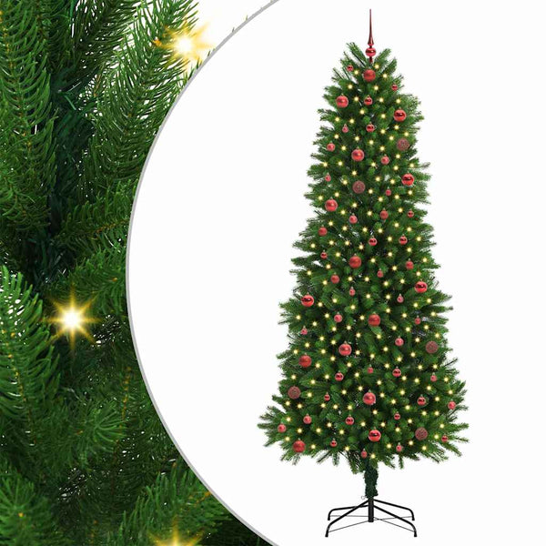 Joulukuusi 300 LED-valoilla jalustalla Vihreä 240 cm PE