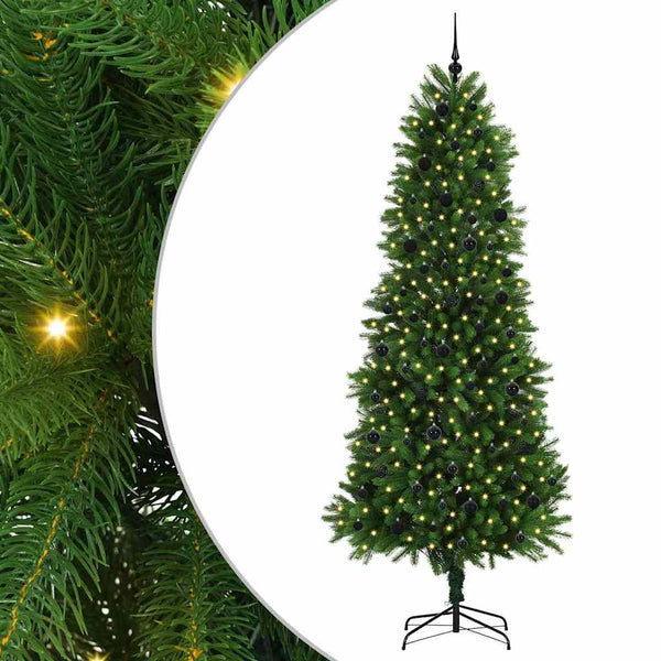 Joulukuusi 300 LED-valoilla jalustalla Vihreä 240 cm PE