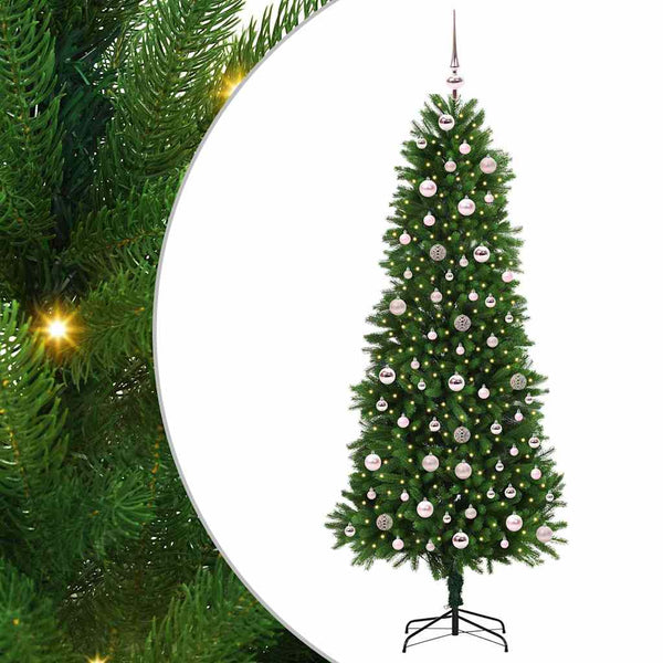 Joulukuusi 300 LED-valoilla jalustalla Vihreä 240 cm PE