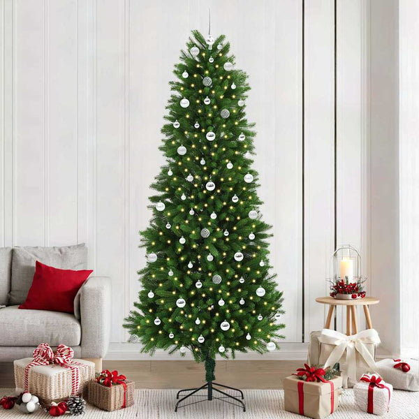 Joulukuusi 300 LED-valoilla jalustalla Vihreä 240 cm PE