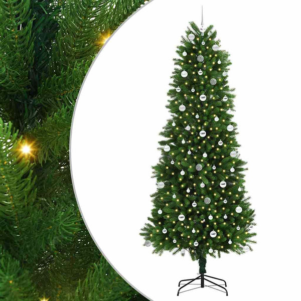 Joulukuusi 300 LED-valoilla jalustalla Vihreä 240 cm PE