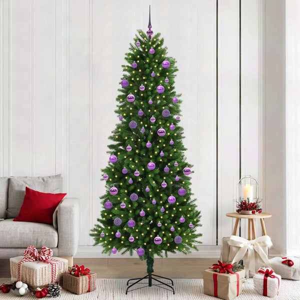 Joulukuusi 300 LED-valoilla jalustalla Vihreä 240 cm PE