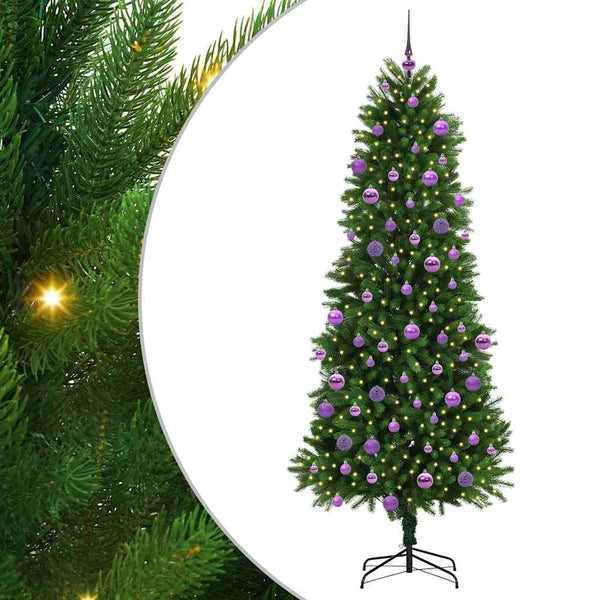 Joulukuusi 300 LED-valoilla jalustalla Vihreä 240 cm PE