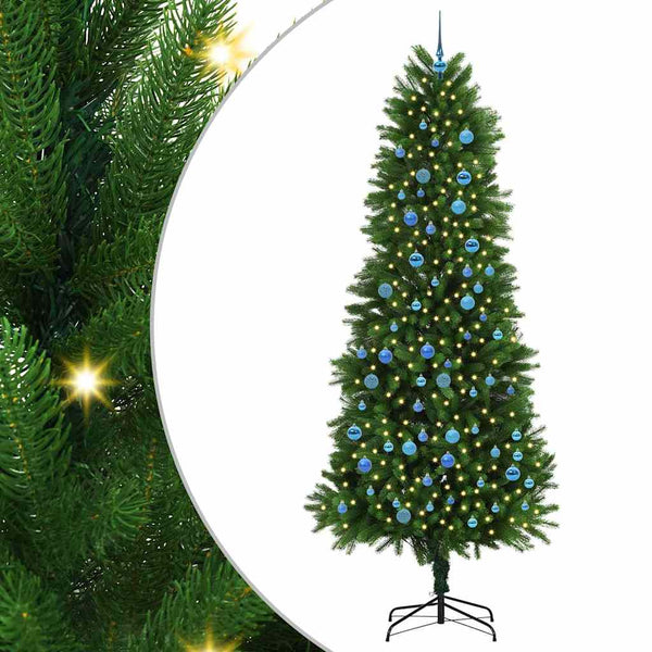 Joulukuusi 300 LED-valoilla jalustalla Vihreä 240 cm PE