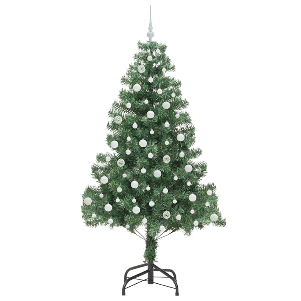 Joulukuusi LED-valoilla Vihreä 210 cm PVC ja teräs