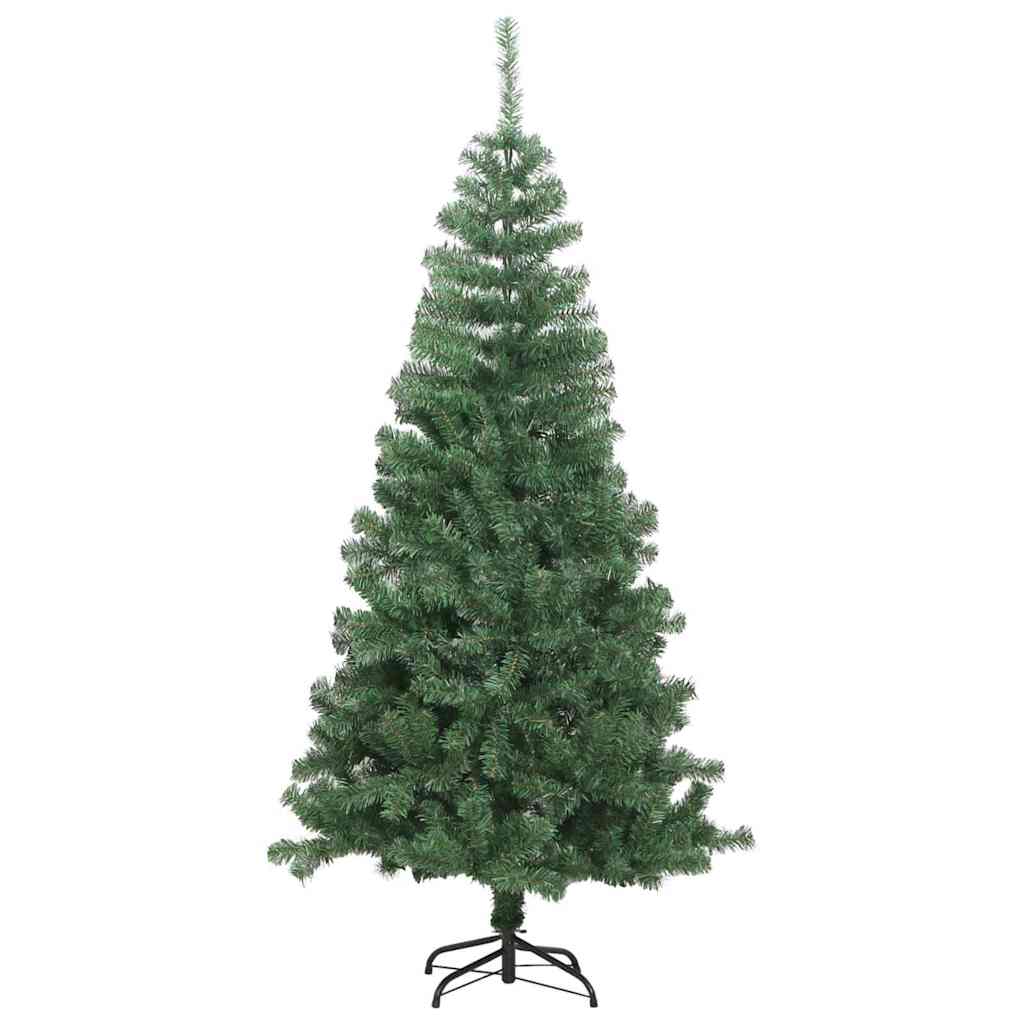 Joulukuusi LED-valoilla Vihreä 240 cm PVC ja teräs