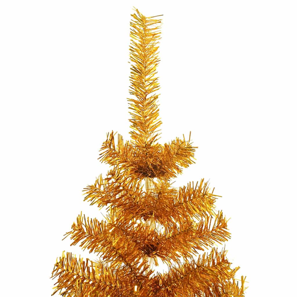 Joulukuusi LED-valoilla Kulta 240 cm PET ja teräs