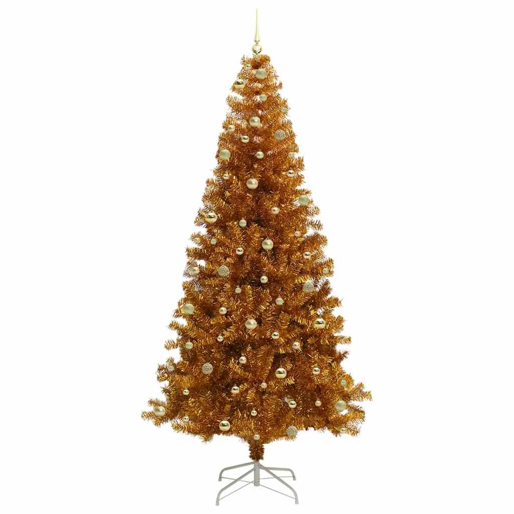 Joulukuusi LED-valoilla Kulta 240 cm PET ja teräs