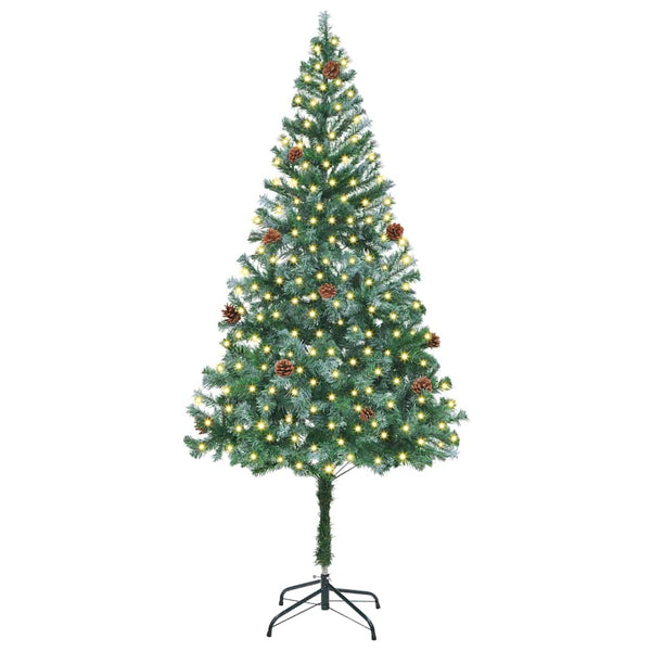 Tekojoulukuusi 300 LED-valoilla Vihreä 180 cm PVC ja teräs