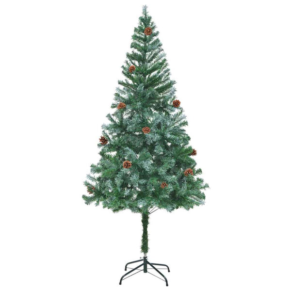 Tekojoulukuusi 300 LED-valoilla Vihreä 180 cm PVC ja teräs