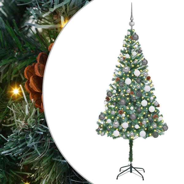 Tekojoulukuusi 300 LED-valoilla Vihreä 180 cm PVC ja teräs