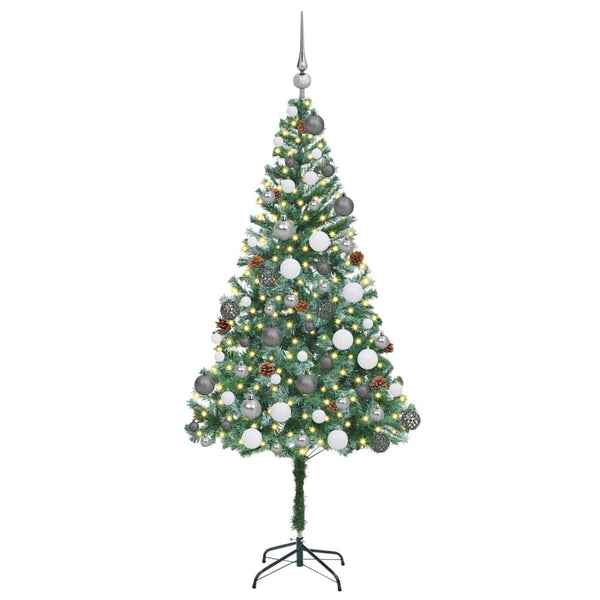 Tekojoulukuusi 300 LED-valoilla Vihreä 180 cm PVC ja teräs