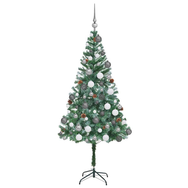 Tekojoulukuusi 300 LED-valoilla Vihreä 180 cm PVC ja teräs