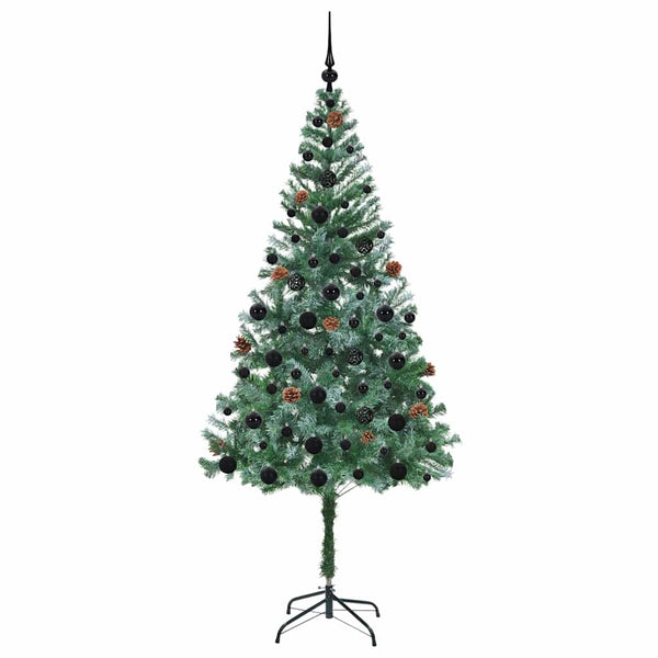 Tekojoulukuusi 300 LED-valoilla Vihreä 180 cm PVC ja teräs