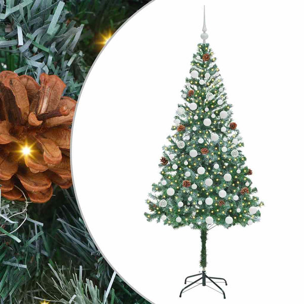 Tekojoulukuusi 300 LED-valoilla Vihreä 180 cm PVC ja teräs