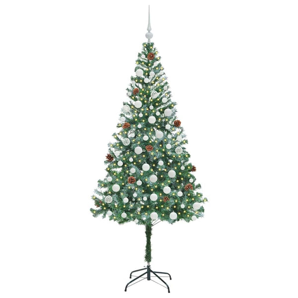 Tekojoulukuusi 300 LED-valoilla Vihreä 180 cm PVC ja teräs