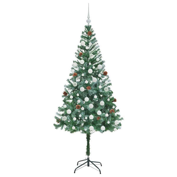 Tekojoulukuusi 300 LED-valoilla Vihreä 180 cm PVC ja teräs