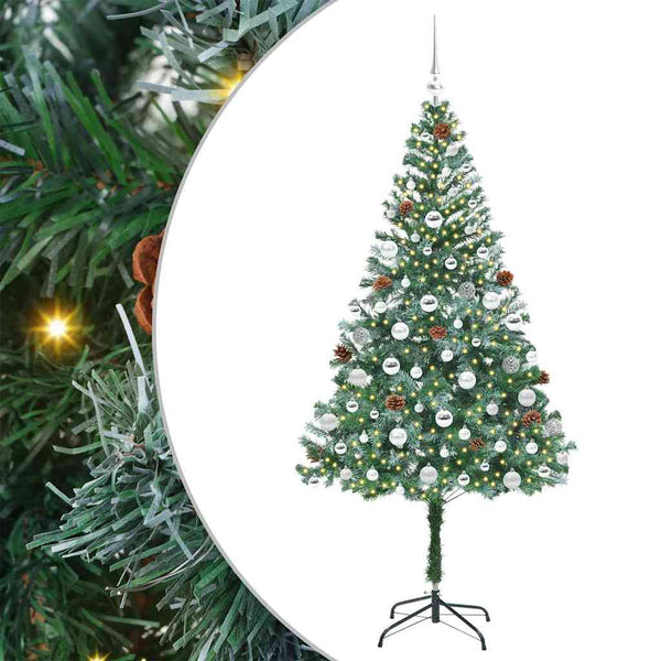 Tekojoulukuusi 300 LED-valoilla Vihreä 180 cm PVC ja teräs